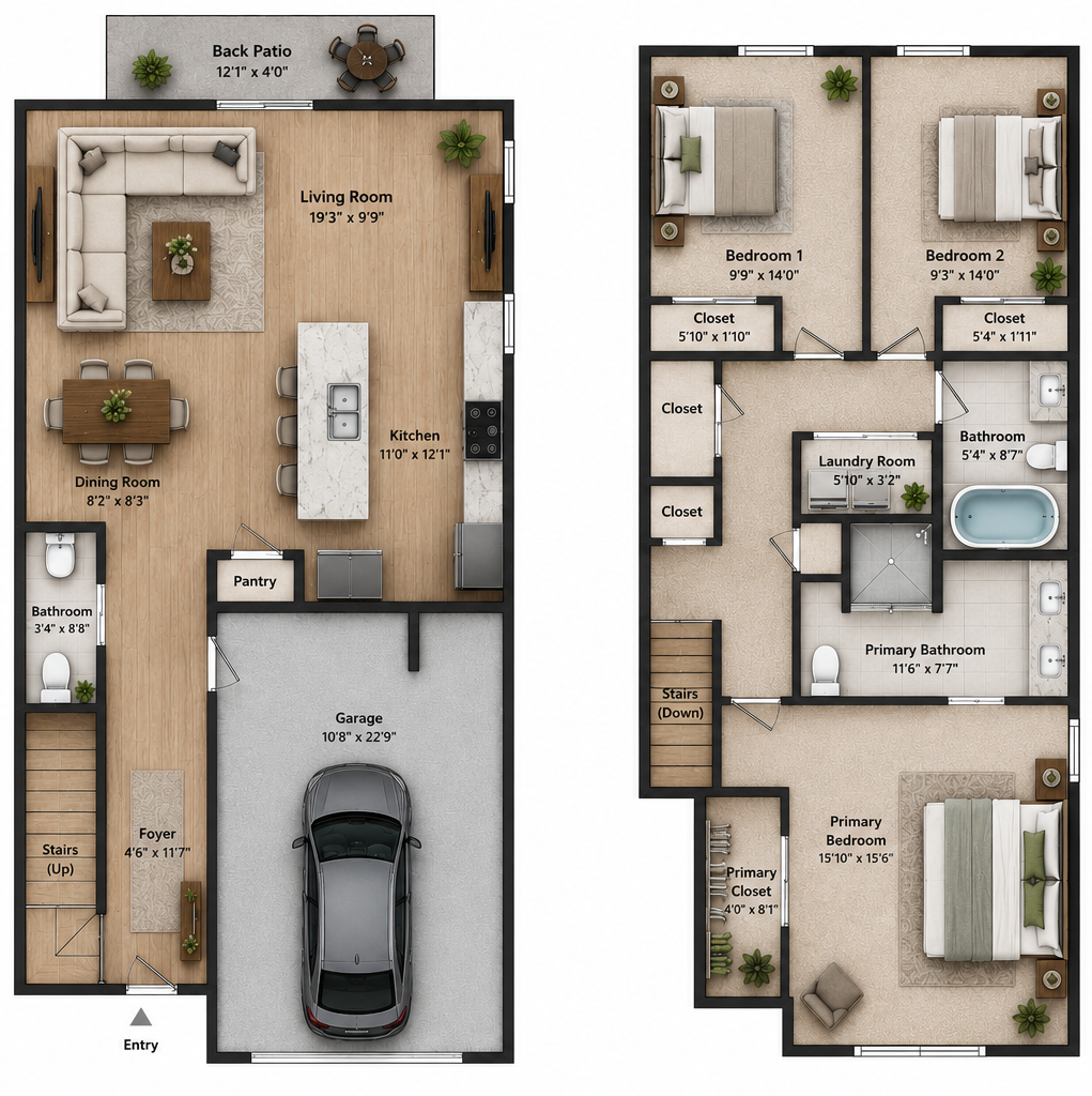 3-Bedroom Floorplan B