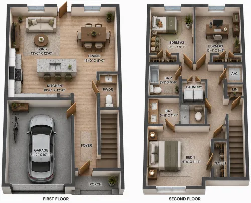 3-Bedroom Floorplan B